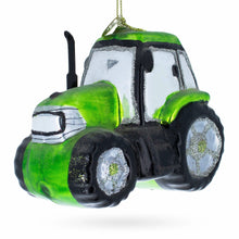Load image into Gallery viewer, Rustic Green Tractor Glass Christmas Ornament