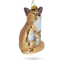 Load image into Gallery viewer, Mother and Baby Fox Glass Christmas Ornament