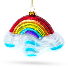 Load image into Gallery viewer, Rainbow Over Clouds Glass Christmas Ornament