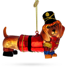 Load image into Gallery viewer, Dachshund Dog in Hat Glass Christmas Ornament