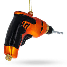 Load image into Gallery viewer, Power Drill Tool Glass Christmas Ornament