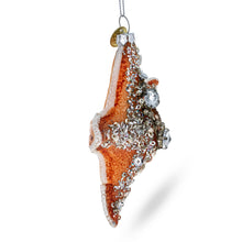 Load image into Gallery viewer, Glittered Starfish Glass Christmas Ornament
