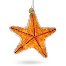 Load image into Gallery viewer, Glittered Starfish Glass Christmas Ornament