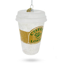 Load image into Gallery viewer, Coffee Lover's Cup Glass Christmas Ornament