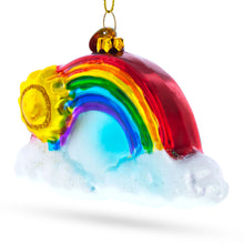 Load image into Gallery viewer, Rainbow and Smiling Sun Glass Christmas Ornament
