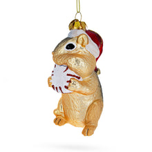 Load image into Gallery viewer, Chipmunk with Candy Glass Christmas Ornament