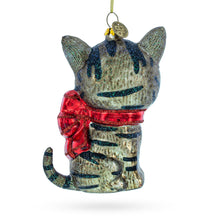 Load image into Gallery viewer, Blue-Eyed Cat Glass Christmas Ornament