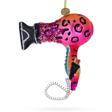 Load image into Gallery viewer, Sleek Hair Dryer Glass Christmas Ornament