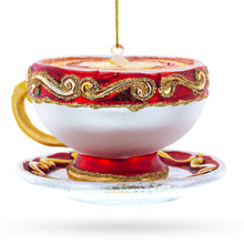 Load image into Gallery viewer, Red Cappuccino Cup Glass Christmas Ornament