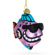 Load image into Gallery viewer, Cool Fish Wearing Sunglasses Glass Christmas Ornament