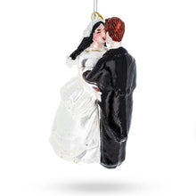 Load image into Gallery viewer, Bride and Groom Wedding Kiss Glass Christmas Ornament