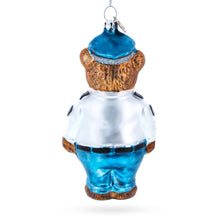 Load image into Gallery viewer, Police Bear Glass Christmas Ornament