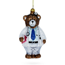 Load image into Gallery viewer, Doctor Bear Glass Christmas Ornament