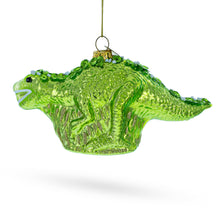 Load image into Gallery viewer, Green Dinosaur with Beads Glass Christmas Ornament