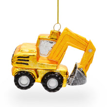 Load image into Gallery viewer, Wheel Excavator Glass Christmas Ornament