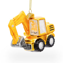 Load image into Gallery viewer, Wheel Excavator Glass Christmas Ornament