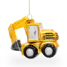 Load image into Gallery viewer, Wheel Excavator Glass Christmas Ornament