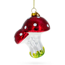 Load image into Gallery viewer, Red Mushrooms Glass Christmas Ornament