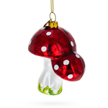 Load image into Gallery viewer, Red Mushrooms Glass Christmas Ornament