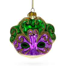 Load image into Gallery viewer, Purple Mask Glass Christmas Ornament