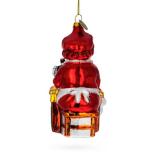 Load image into Gallery viewer, Mrs. Claus and Sewing Machine Glass Christmas Ornament