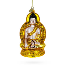 Load image into Gallery viewer, Golden Buddha Glass Christmas Ornament