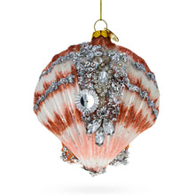 Load image into Gallery viewer, Sparkling Seashells Glass Christmas Ornament