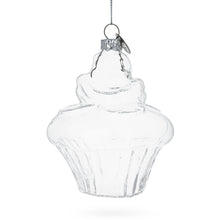 Load image into Gallery viewer, Cupcake Clear Glass Christmas Ornament