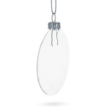 Load image into Gallery viewer, Set of 3 Flat Disc Clear Glass Christmas Ornaments 3.7 Inches (94 mm)