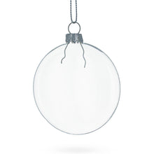 Load image into Gallery viewer, Set of 3 Flat Disc Clear Glass Christmas Ornaments 3.7 Inches (94 mm)