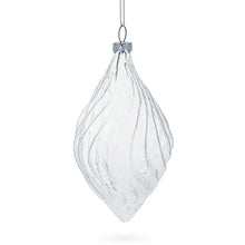 Load image into Gallery viewer, Set of 3 Clear Glass Swirl Christmas Ornaments 5.8 Inches