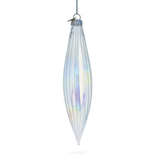 Load image into Gallery viewer, Iridescent Clear Glass Icicle Christmas Ornament 6.9 Inches