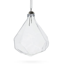 Load image into Gallery viewer, Diamond Shape Clear Glass Christmas Ornament 3.6 Inches