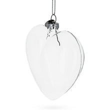 Load image into Gallery viewer, Heart Shape Clear Glass Christmas Ornament 4.1 Inches (105 mm)