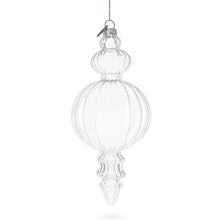 Load image into Gallery viewer, Triple Finial Clear Glass Christmas Ornament 6.7 Inches (170 mm)