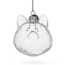 Load image into Gallery viewer, Mini Cat Head Clear Glass Christmas Ornament