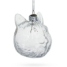Load image into Gallery viewer, Mini Cat Head Clear Glass Christmas Ornament
