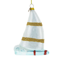 Load image into Gallery viewer, Alligator Windsurfer Glass Christmas Ornament