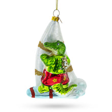 Load image into Gallery viewer, Alligator Windsurfer Glass Christmas Ornament