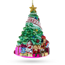 Load image into Gallery viewer, Charming Christmas Tree with Gifts Glass Christmas Ornament