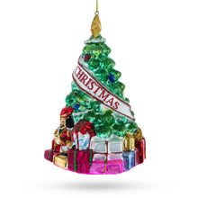 Load image into Gallery viewer, Charming Christmas Tree with Gifts Glass Christmas Ornament