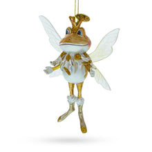 Load image into Gallery viewer, Fairy Frog with Wings Glass Christmas Ornament