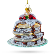 Load image into Gallery viewer, Pancakes with Maple Syrup Glass Christmas Ornament