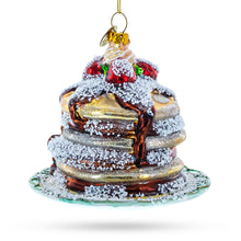 Load image into Gallery viewer, Pancakes with Maple Syrup Glass Christmas Ornament