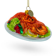 Load image into Gallery viewer, Red Lobster Plate Glass Christmas Ornament