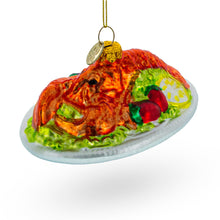 Load image into Gallery viewer, Red Lobster Plate Glass Christmas Ornament