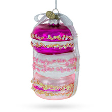 Load image into Gallery viewer, Gift Wrapped Macarons Glass Christmas Ornament