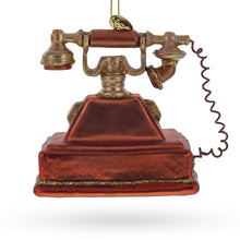 Load image into Gallery viewer, Retro Telephone Glass Christmas Ornament