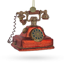 Load image into Gallery viewer, Retro Telephone Glass Christmas Ornament
