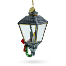 Load image into Gallery viewer, Festive Lantern with Red Bow Glass Christmas Ornament